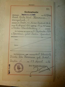 Sterbeurkunde - Bild 1 von 1