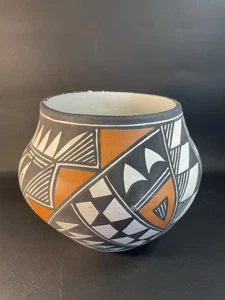 Cerámica pintada a mano de línea fina Acoma nativo americano por N. Victorino - astillas - Imagen 1 de 20