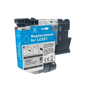 CARTUCCIA COMPATIBILE BROTHER LC521C LC-521C C Ciano 500 Pagine DCP J1260W - Foto 1 di 1
