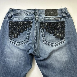 Miss Me Damen Signature Straight Jeans Ripped Blau Gr-30 #953 - Bild 1 von 24