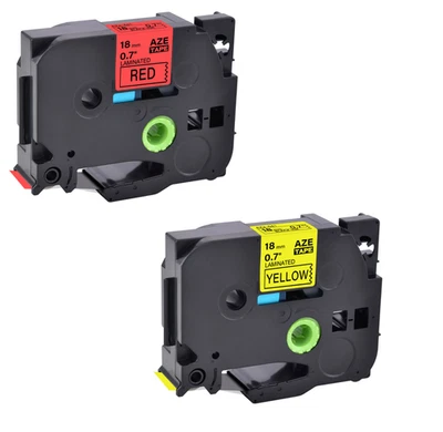 Cinta negra sobre roja/amarilla 2 piezas para Brother P-touch TZ-441 TZe 441 TZ-641 TZe-641 Foto 1 de 4