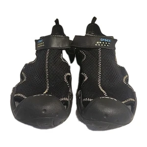 Sandalias deportivas Crocs de nailon con cierre de gancho cómodas para pesca negras para hombre talla 13 - Imagen 1 de 8