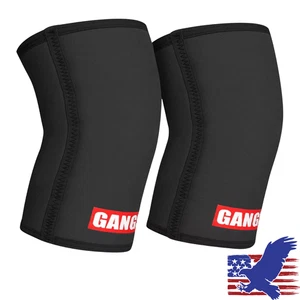 Black Sling Shot Gangsta Knee Sleeves by Mark Bell – Heavy-Duty Support - Picture 1 of 3