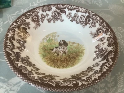 Spode Woodland Spaniel 8” Medium Soup plate Made in England NEW - Image 1 of 2