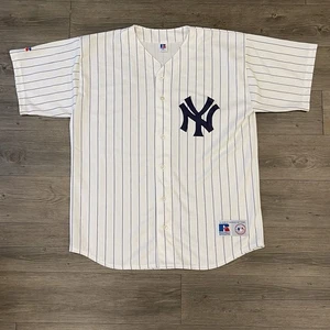 Camiseta De Colección Russell New York Yankees 2XL XXL Blanca Azul Béisbol Años 90 - Imagen 1 de 9