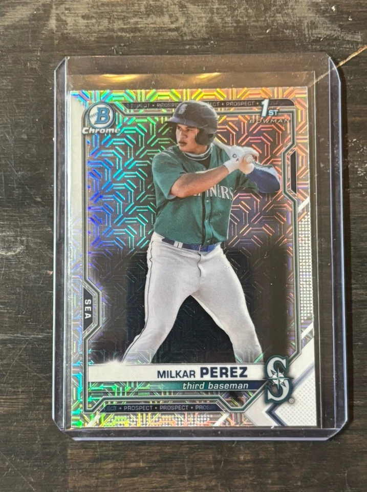 Milkar Perez-2021 Bowman Chrome 1st Mojo Refractor #BCP-215 Mariners - Image 1 of 2