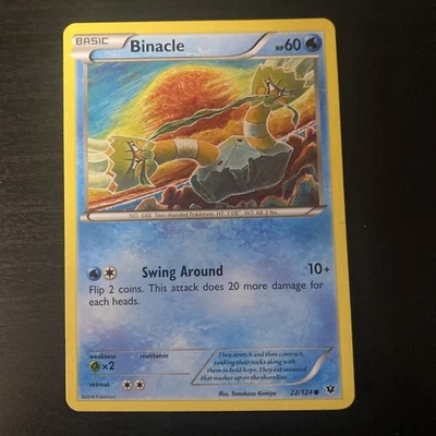 Binacle 22/124 LP / VLP - XY Fates Collide Pokemon Card - Tomokazu Komiya Art - Image 1 of 2