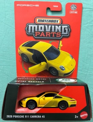 Matchbox Moving Parts Series 2020 Porsche 911 Carrera 4S Amarillo Foto 1 de 2