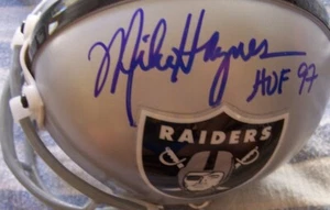 Mike Haynes & Howie Long autographed auto signed Oakland Raiders mini helmet JSA - Picture 1 of 2