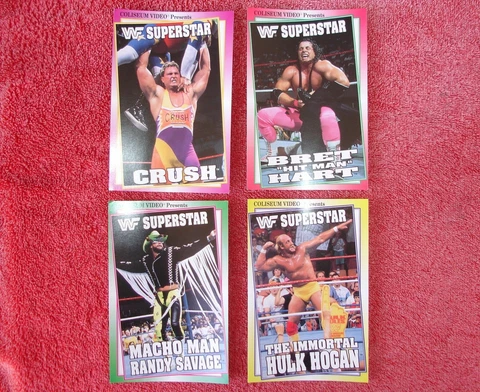 WWF Coliseum Video Post Cards Hulk Hogan Randy Savage Crush Hart 1993 Lot of 4 Cover
