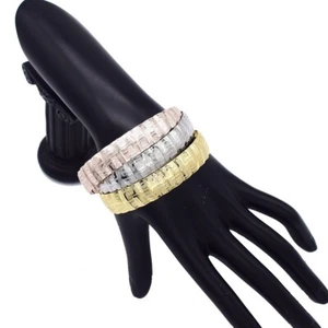 Brazaletes redondos rellenos de oro real de 18k en capas de 3 piezas varios colores - Imagen 1 de 4