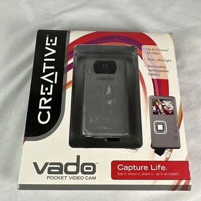 Creative Vado HD 720p Pocket Video Camcorder 8GB Storage, 2x Digital Zoom VF0580 - Image 1 of 4