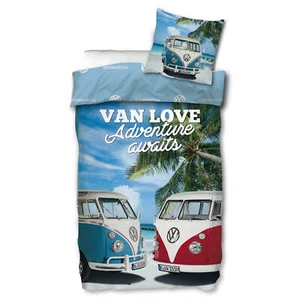 Bettwäsche Strand Oldtimer Skybrands Volkswagen VW Bulli T1 Van Love Renforcé - Bild 1 von 8