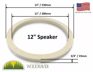 12" Inch Speaker Spacer Rings MDF Fiberglass Mounting - Picture 1 of 4