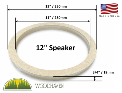 Anillos espaciadores de altavoz de 12 pulgadas montaje en fibra de vidrio MDF Foto 1 de 4