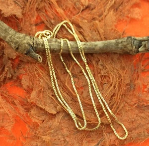 Cadena de caja enchapada en amarillo - plata de ley - collar, encanto, 0,58 mm, simple, idea de regalo - Imagen 1 de 4