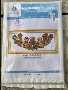 FREUDE SONNTAG GEZÄHLTES KREUZSTICH-SET "WEIHNACHTSBÄREN 2" NEU IN VERPACKUNG - Bild 1 von 2