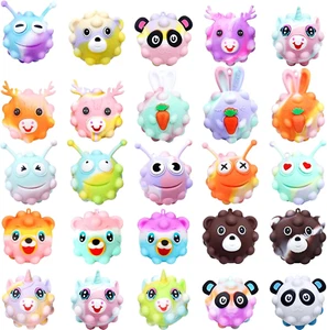 24 Pack Easter Gifts for Kids - 3D Jungle Animal Pop Fidget Toy with Gift Cards - Picture 1 of 5