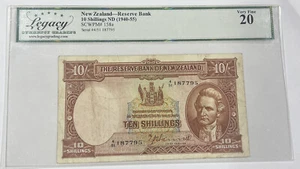 New Zealand Reserve Bank 10 Shillings ND (1940-55) Legacy Very Fine 20 - Picture 1 of 3