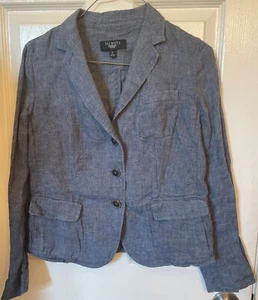 Camicia/giacca Talbot's in lino con bottoni manica lunga e tasche grigio scuro 6P - Foto 1 di 7