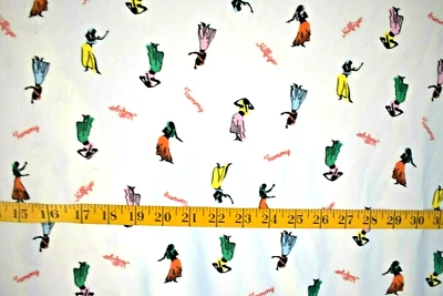 TOMMY HILFIGER PRINT ON WHITE 4 WAY STRETCH POLYESTER KNIT FABRIC  3 YARDS - Image 1 of 2