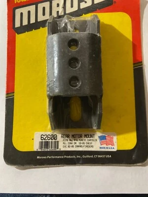 62600 Moroso Solid Transmission Mount 3/16 Steel SBC BBC Muncie T10 Turbo 350 40 - Image 1 of 2