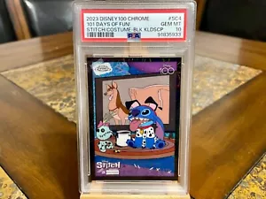 2023 TOPPS DISNEY CHROME 100 STITCH #SC4 BLACK KALEIDOSCOPE 09/10 PSA 10 GM MT - Picture 1 of 3