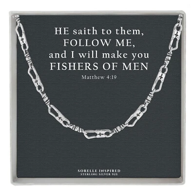 Sterling Silver Fisher Of Men Bracelet or Necklace Inspirational Gift - Image 1 of 3