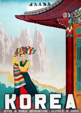 KOREA VINTAGE TRAVEL POSTER Rare Hot New