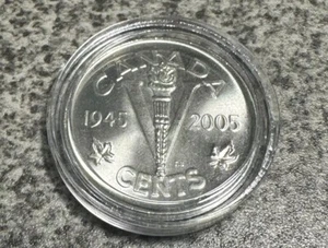 2005 P CANADA 5 CENT NICKEL VE-DAY V-E DAY UNC IN A PLASTIC CAPSULE - Picture 1 of 2