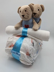 Windeltorte "Motorrad" Blau Jungen Zwillinge, zur Geburt, Taufe etc, Its a Boy! - Bild 1 von 5