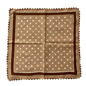 Handkerchief Brown Hankie Polka Dots 12x11.5” - Picture 1 of 4