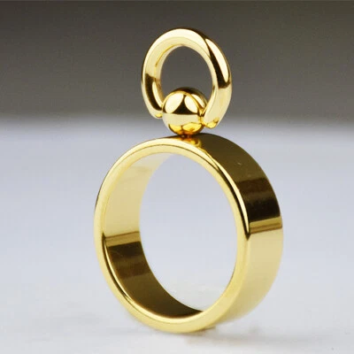 Gold BDSM Finger Ring der O 6,5mm breit SSLO mit beweglichem Ring Edelstahl  - Bild 1 von 2