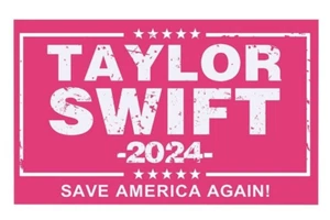 Pink Taylor Swift 2024 Flagge Save America Again USA 3x5 Präsidentschaftskampagne NEU - Bild 1 von 3