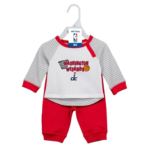 NBA Newborn "Scrimage" 2 Piece Tee and Pant Set Washington Wizards-White-6-9 Cover