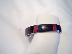 Vintage Black and Orange on Silver Bracelet - Picture 1 of 6