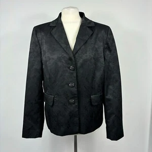 M & S Per Una Black Brocade Jacket Blazer Steampunk Christmas Party Size 18 VGC - Picture 1 of 12