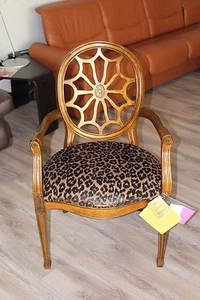 Best Furniture Accent Chair in Onyx (Animal Print) with Walnut-Esq Wood - Picture 1 of 3