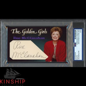 Rue McClanahan signed Cut 3x5 Custom Card PSA DNA Slab Golden Girls Auto C4473 - Picture 1 of 2