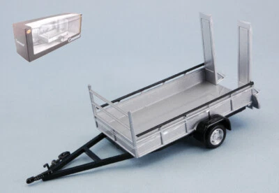 MODELLISMO AUTO STATICO CARARAMA TRAILER CARRELLO 2 RUOTE SILVER SCALA 1:43 - Immagine 1 di 4