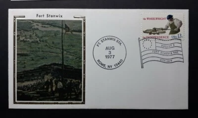 US Scott #1719, 1977 13c, On US Cover KSC Silk Cachet Am. Revolution Series, Rom - Image 1 of 3
