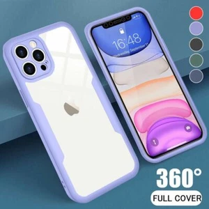 360 Full Body Case For iPhone 16 15 14 13 12 Pro Max Mini XR XS Max 7 8 Plus SE - Picture 1 of 17