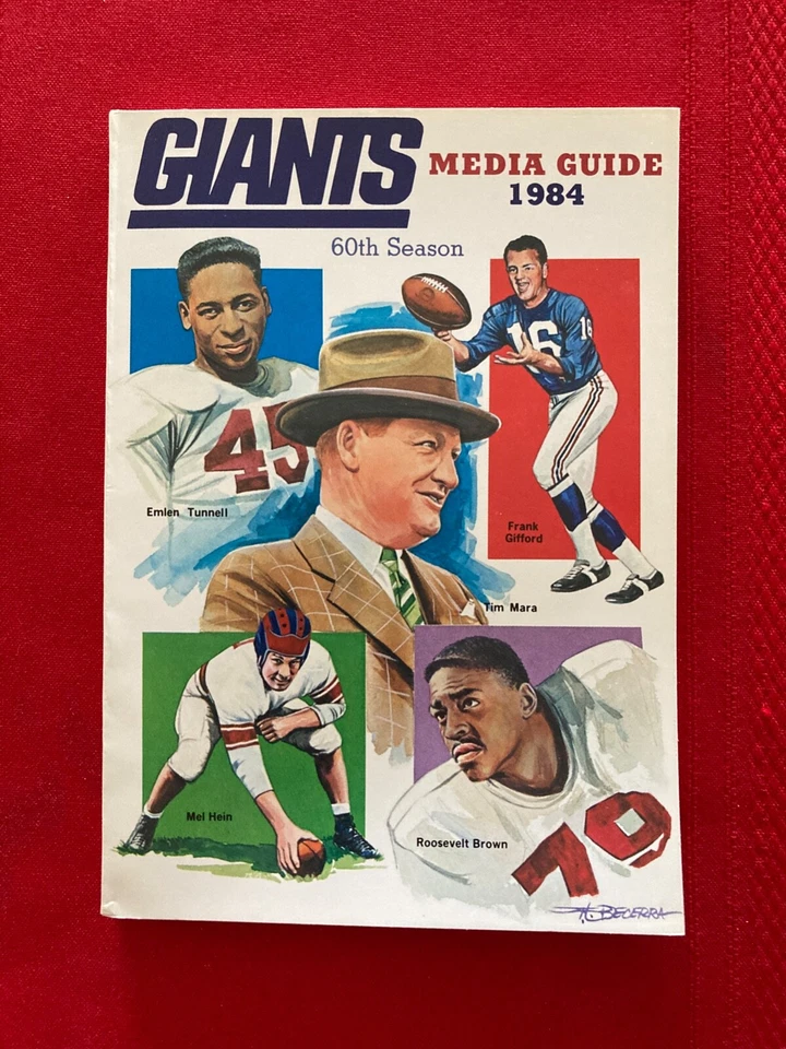 NFL New York Giants 1984 guía de medios / 60 aniversario / Carson / Simms / Taylor Foto 1 de 1