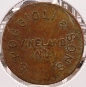 Vineland, New Jersey "B.Poggioli & Sons" G/F 1,00 $ 37mm Trade Token SP4519 - Bild 1 von 2