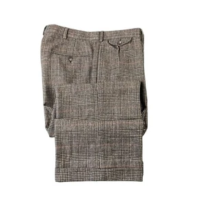 Polo Ralph Lauren VTG 80s Heavy Wool Ticket Pocket Checked Trouser Size 34x31 - Picture 1 of 5