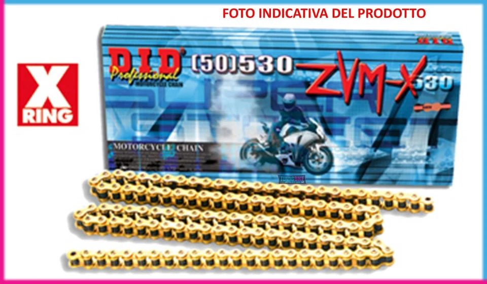 DID CATENA 530ZVMX PER KAWASAKI ZZR Ninja / ZX11 1100 00-01 G/G 110 MAGLIE Foto 1 de 1