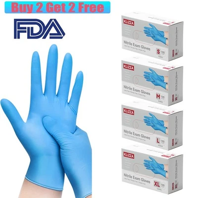 Guantes desechables de nitrilo azul médicos 4,5 mil 100 piezas S/M/L/XL compra 2 obtén 2 gratis Foto 1 de 4