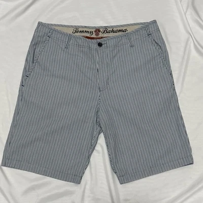 Tommy Bahama Men's Linen Cotton Chino Striped Shorts Size 34 With 10” Inseam - Image 1 of 4