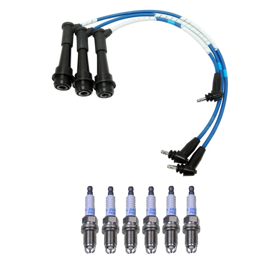 Juego de cables NGK de 5 mm y kit de 6 bujías Denso Platinum para Lexus GS300 SC300 3,0 L6 Foto 1 de 1