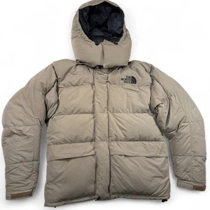 Chaqueta acolchada de plumón de ganso The North Face para hombre mediana años 90 vintage Y2K beige capucha - Imagen 1 de 17
